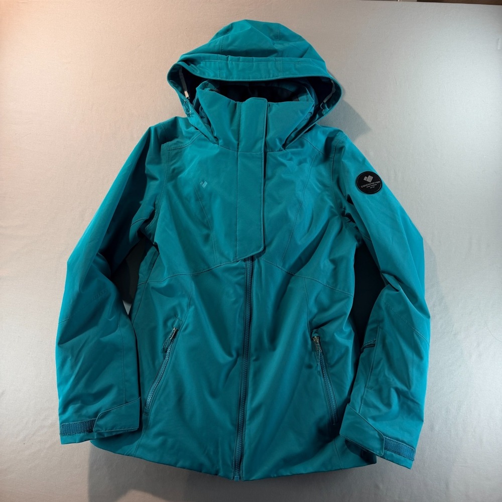 Obermeyer Women's Ski Jacket Teal Hooded Insulated Snow Winter Coat‎